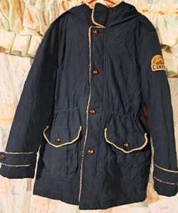 Navy Blue Hooded Winter Parka