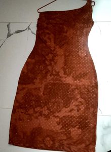 Copper One-Shoulder Dress