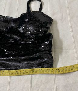 Sparkling Sequin Black Cami Top/ Blouse