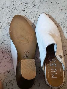 White Pointed Mules