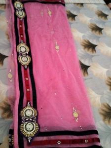 Net Saree With Heavy Blouse