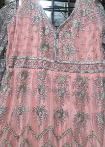 Pink &amp; Silver Embellished Gown