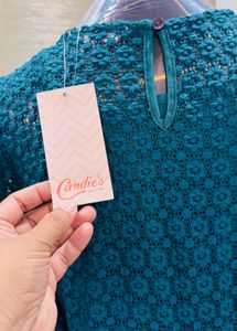 Teal Tiered Dress, With Inner Slip