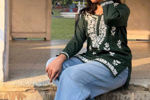Modal Chikankari Short Kurti Top