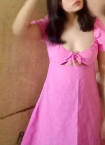 H&amp;M Puff Sleeve Pink Dress