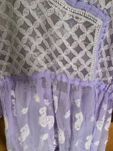 Elegant Lavender Embroidered Kurti