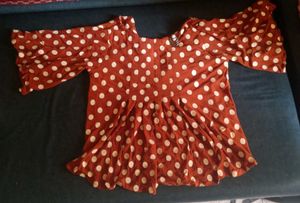 Chic Polka Dot Peplum Top