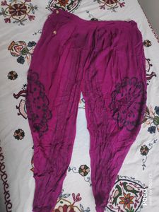 Purple Printed Dhoti