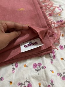 Pintrest Peach Cotton Saree