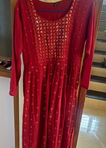 Elegant Red Embellished sharara