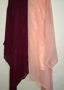 Double Shades Kaftan, Pearl Design, Round Neck.