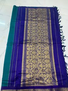 Kanjeevaram Silk Saree Sea Green And Blue