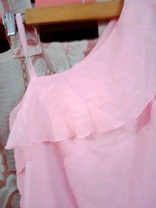Baby Pink One Shoulder Top