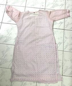 Pink Embroidered Kurta