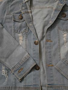 Distressed Denim Hooded Jacket