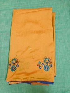 Mustard Saree With Embroidery🥻
