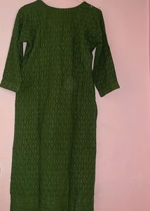 Green Embroidered chikankari Kurta