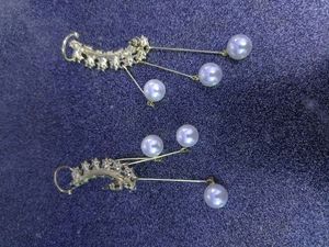 Zirconia Earrings With Dangling Pearls