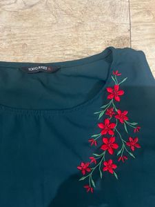 Tokyo Talkies Green Cold Shoulder Tunic
