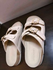 Neeman&#39;s Unisex Cream Strappy Comfy Cork Sandal
