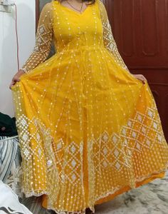 Bright Yellow Flowy Dress