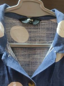 Big White Polka Dots Collared Shirt Great Quality And Barely Used
