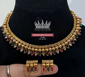 Beautiful Multicolour Necklace Set With Earrings