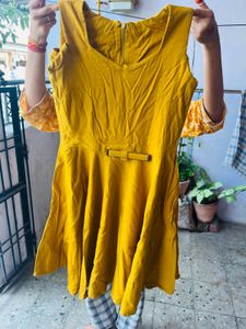 Mustard Yellow Fit & Flare Dress