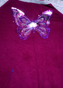Girls Purple Butterfly sweater