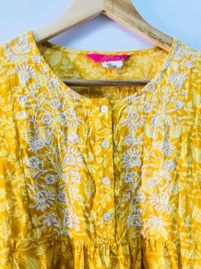 Yellow Embroidered Top