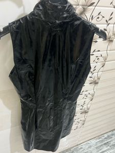 Sleek leather Black Dress