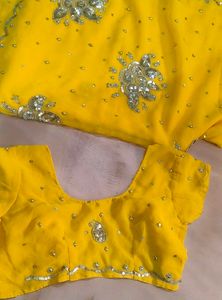 Chiffon Bright Yellow ✨Saree Blouse
