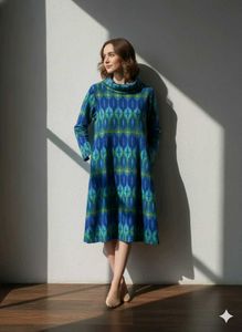 Global Desi Women Semi Woollen Crow Neck Dress