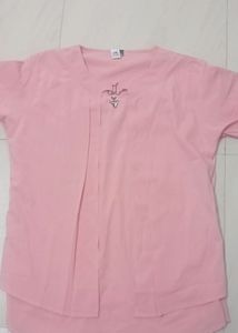Peach Bell Sleeve Blouse