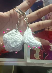Crochet Star & Moon Keychain