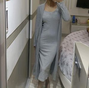 Combo Of Grey Shrug &amp; Bodycon Dress