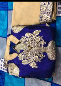 Elegant Blue &amp; Gold Kurta Set