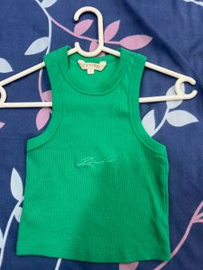 Review Green Ribbed Tank Top - XS