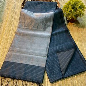 Elegant Silver Saree