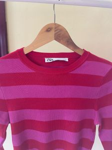 zara Striped Long Sleeve Top