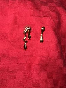 Asymmetrical Dripping Gold Earrings