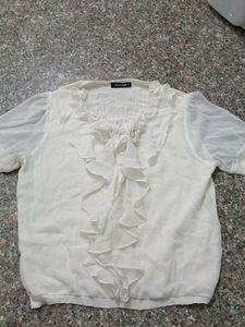 Elegant White Ruffle Top