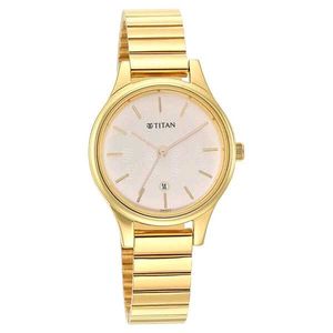 Titan Karishma Beige Dial Analog Stainless Steel S