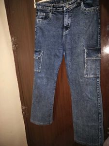 Vintage Wash Cargo Jeans