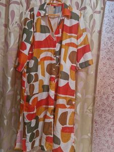 Abstract Print Shirt Dress