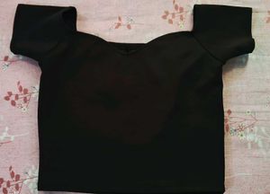 Off-Shoulder Black Crop Top