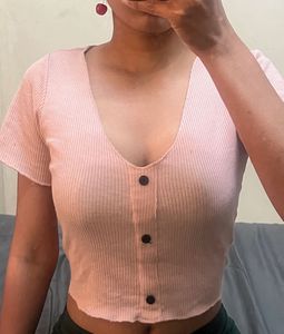 Cute Pink Button-Down Top