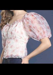 Mast&amp;Harbour Puff Sleeve Corset Top