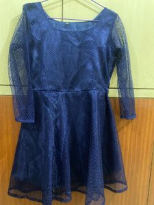 Navy Blue Mesh Dress