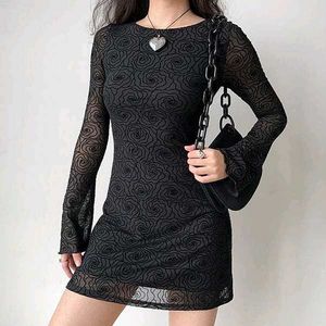Rose Pattern Korean Dress